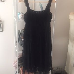 Chloe black lace panel dress